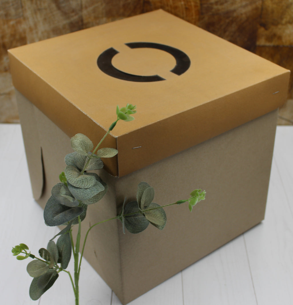 CAKE BOX 10" MED SQUARE KRAFT BASE & LID(EACH)