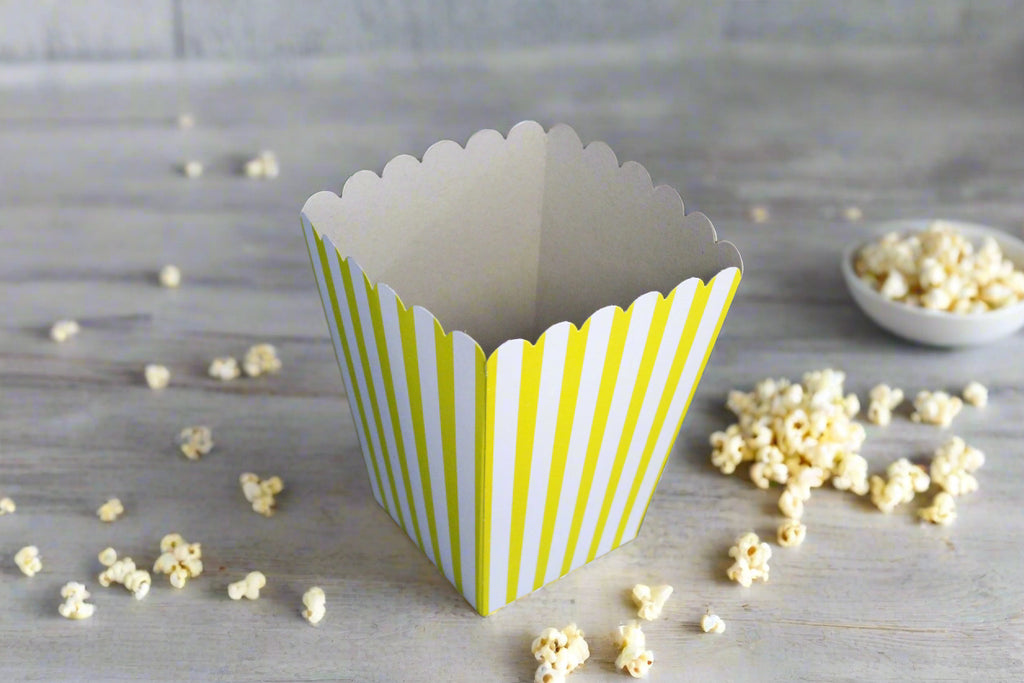 BOXES - POPCORN STRIPE YELLOW SMALL(EACH)