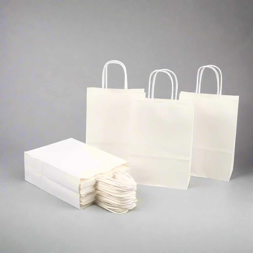 GIFT BAG - CARRY SMALL WHITE BAG (EACH)