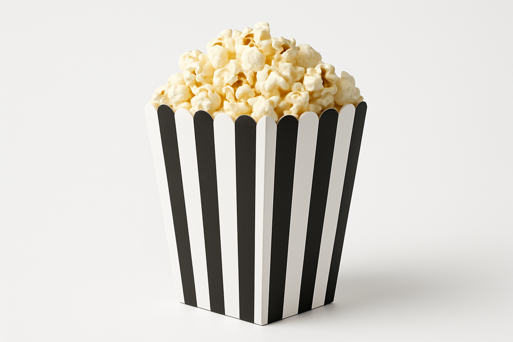 popcorn box white black stripes