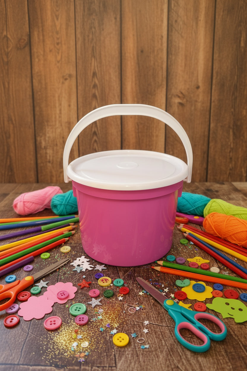 1 L BUCKET HANDLE + LID PINK (EACH)