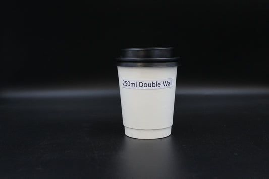 CUP DOUBLE WALL WHITE 250ML(500units)