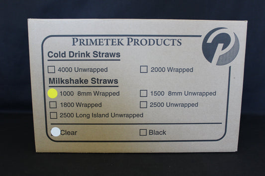 STRAWS- MILK SHAKE WRAPPED 8mm (1000)