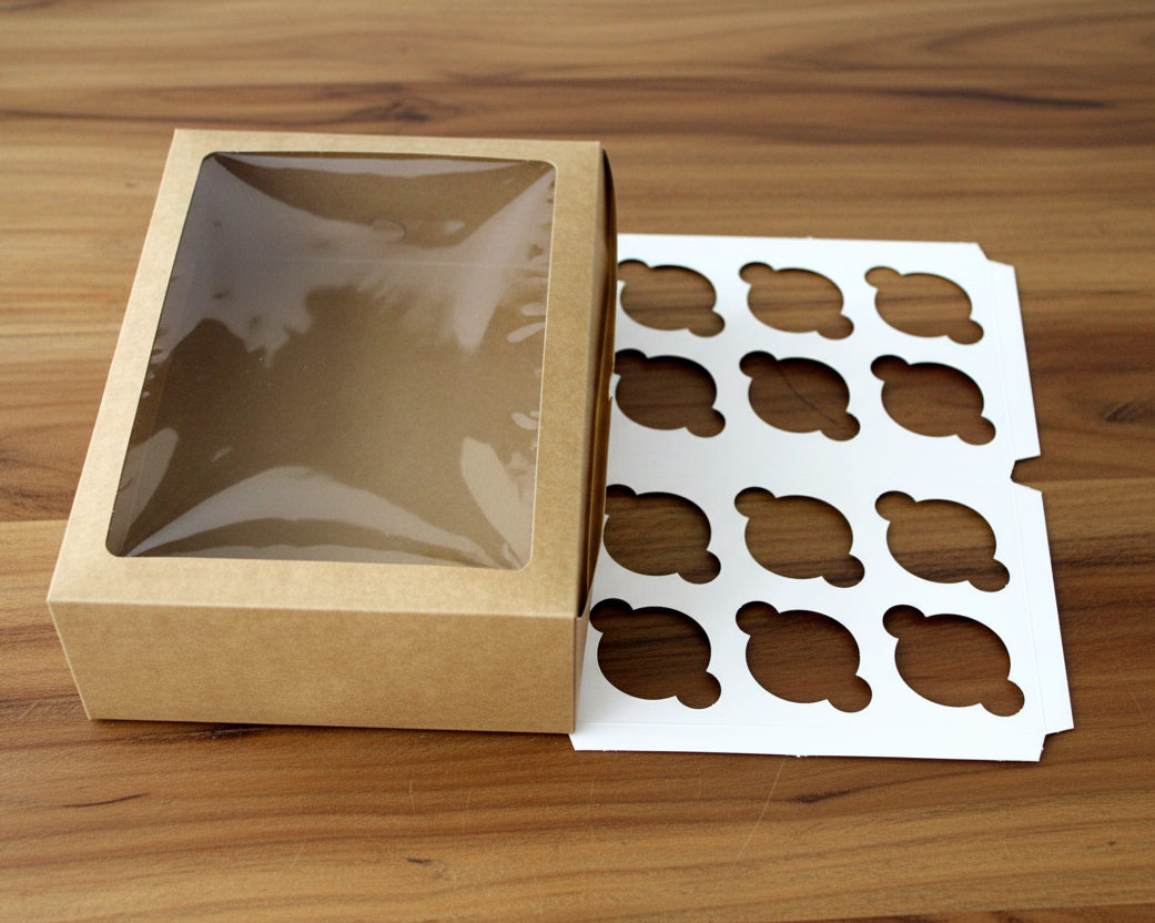 12 CUP CAKE KRAFT WINDOW (EACH)
