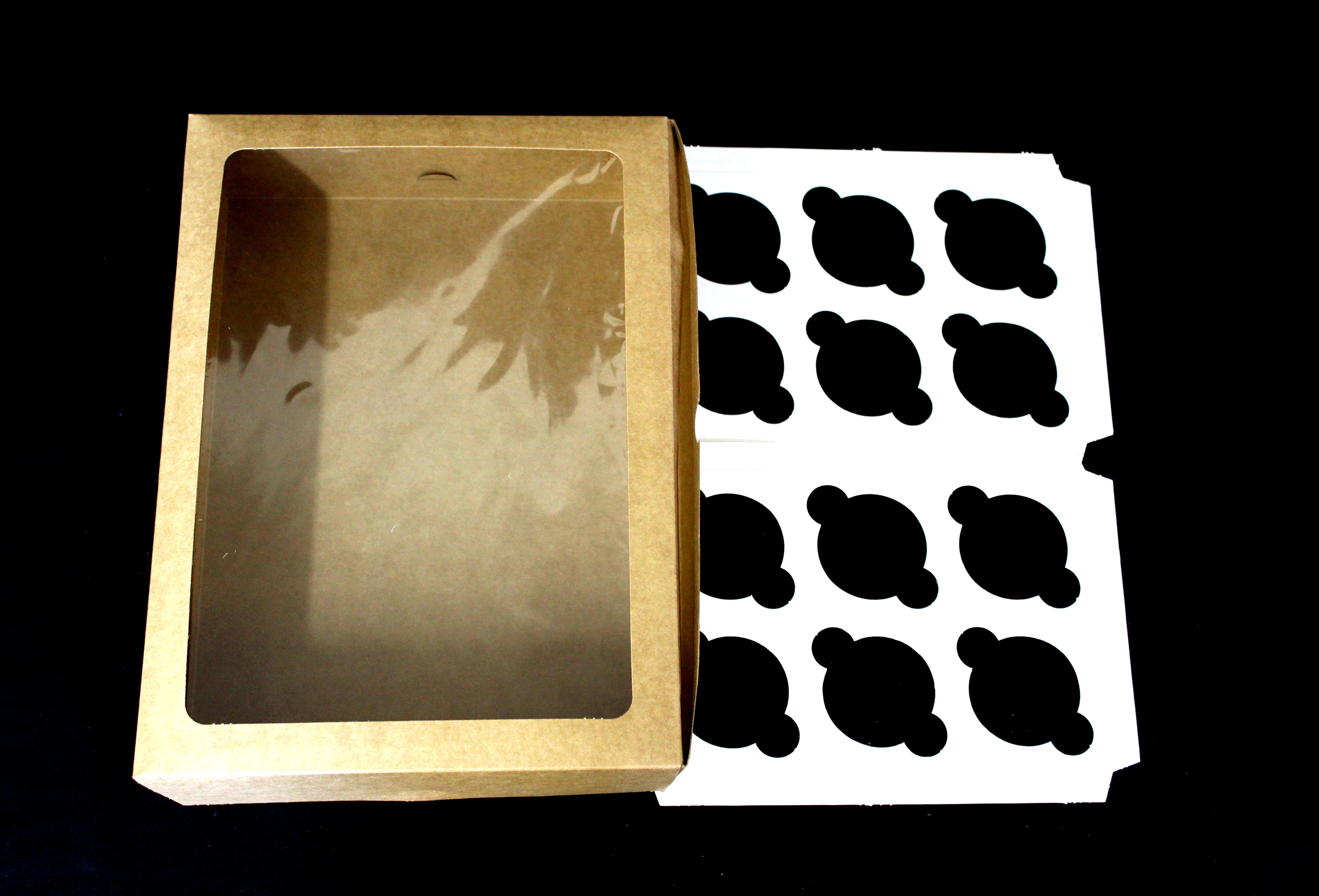 12 CUP CAKE KRAFT WINDOW (EACH)