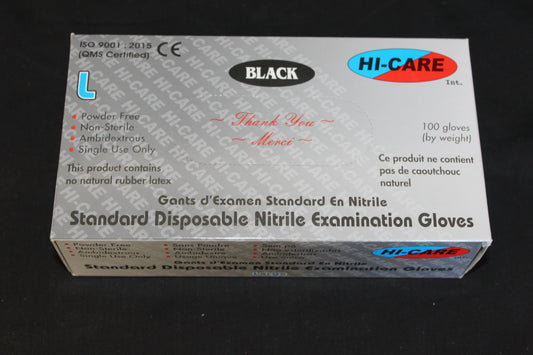 GLOVES - NITRILE BLACK-LR(100)