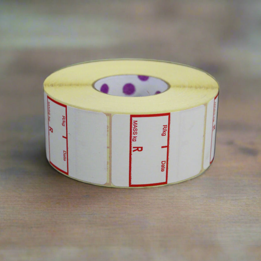 Scale Tags Scale Labels 40x53 mm (800 units/roll) – Printed for Weighing & Pricing