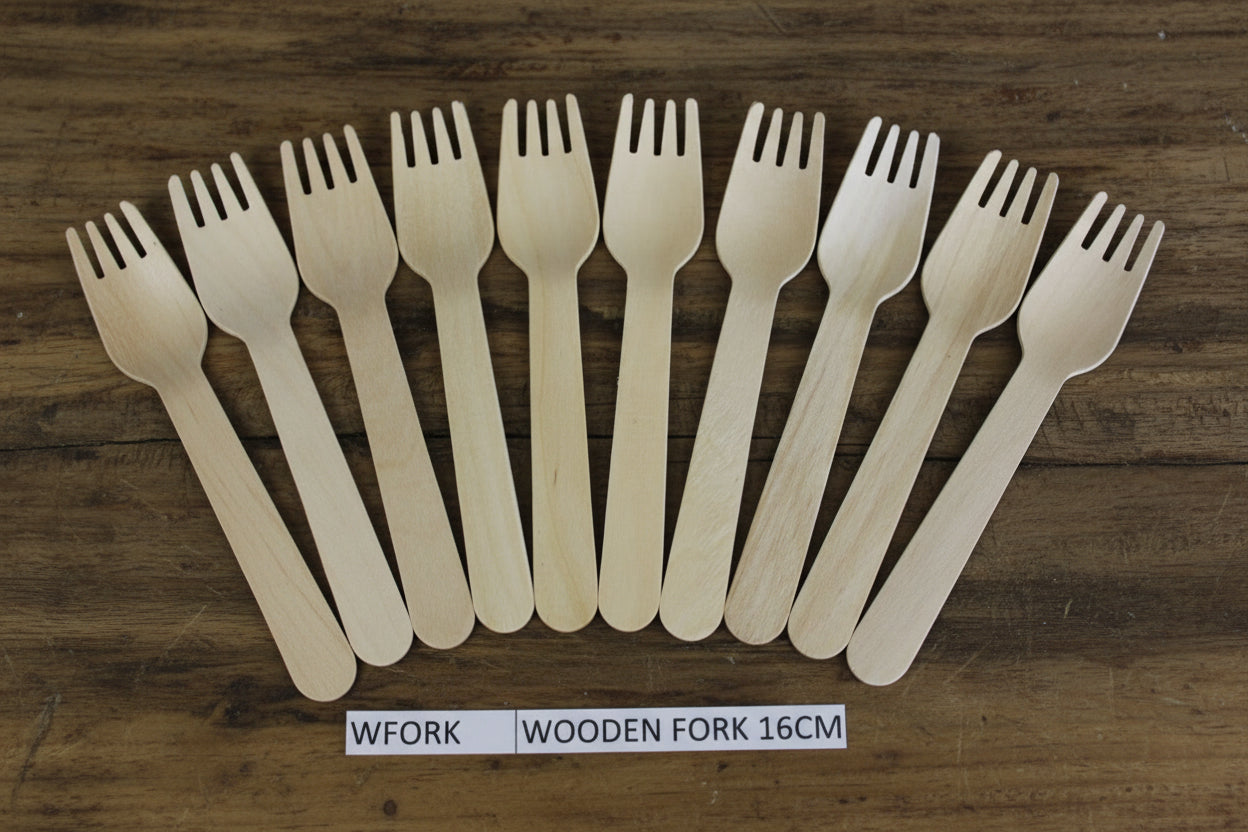 CUTLERY - WOODEN FORK(100) - Unome