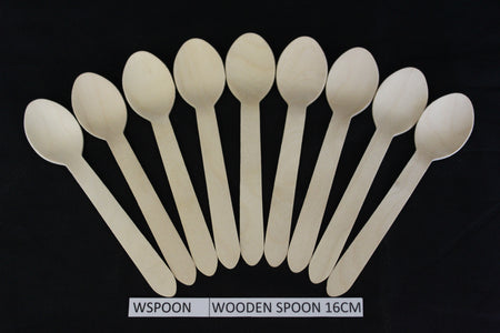 CUTLERY - WOODEN SPOON 16cm(100) - Unome