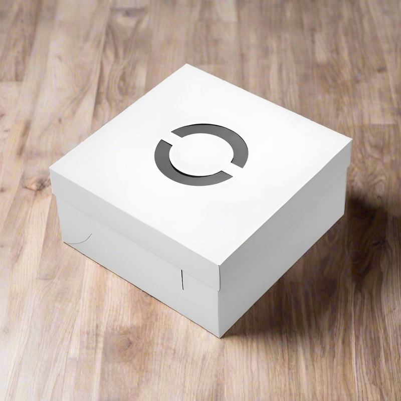CAKE BOX WHITE BASE AND LID 14'' CORR (365X365X150)