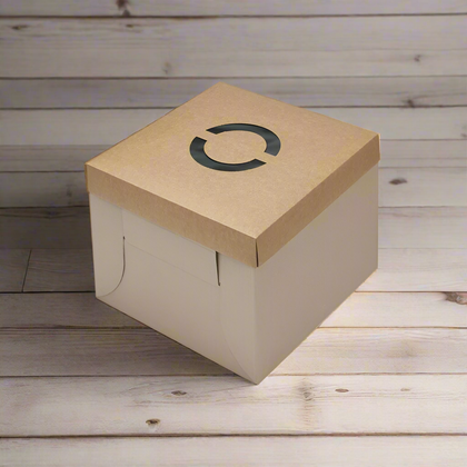 CAKE BOX 12"LARGE SQUARE KRAFT BASE & LID (EACH)