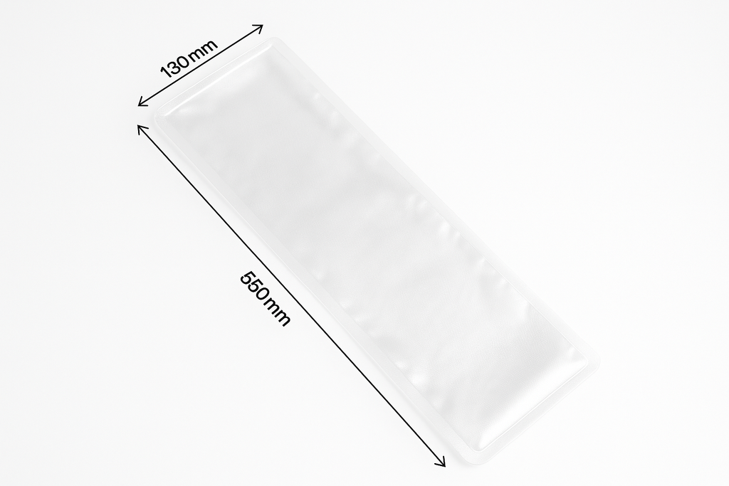 Clear vacuum bag 130mm x 550mm, professional photo, large fillet