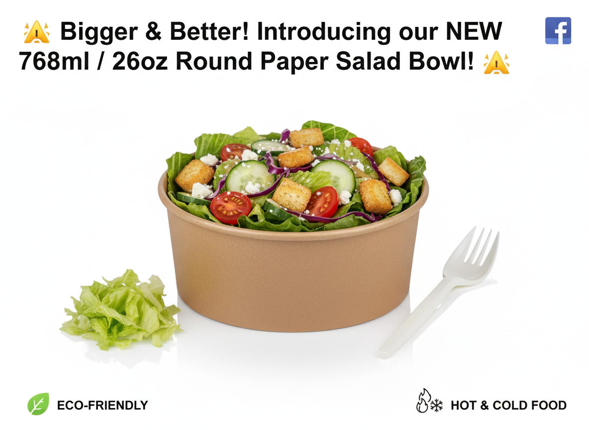 SALAD BOWL 26oz ONLY (768ml) EACH